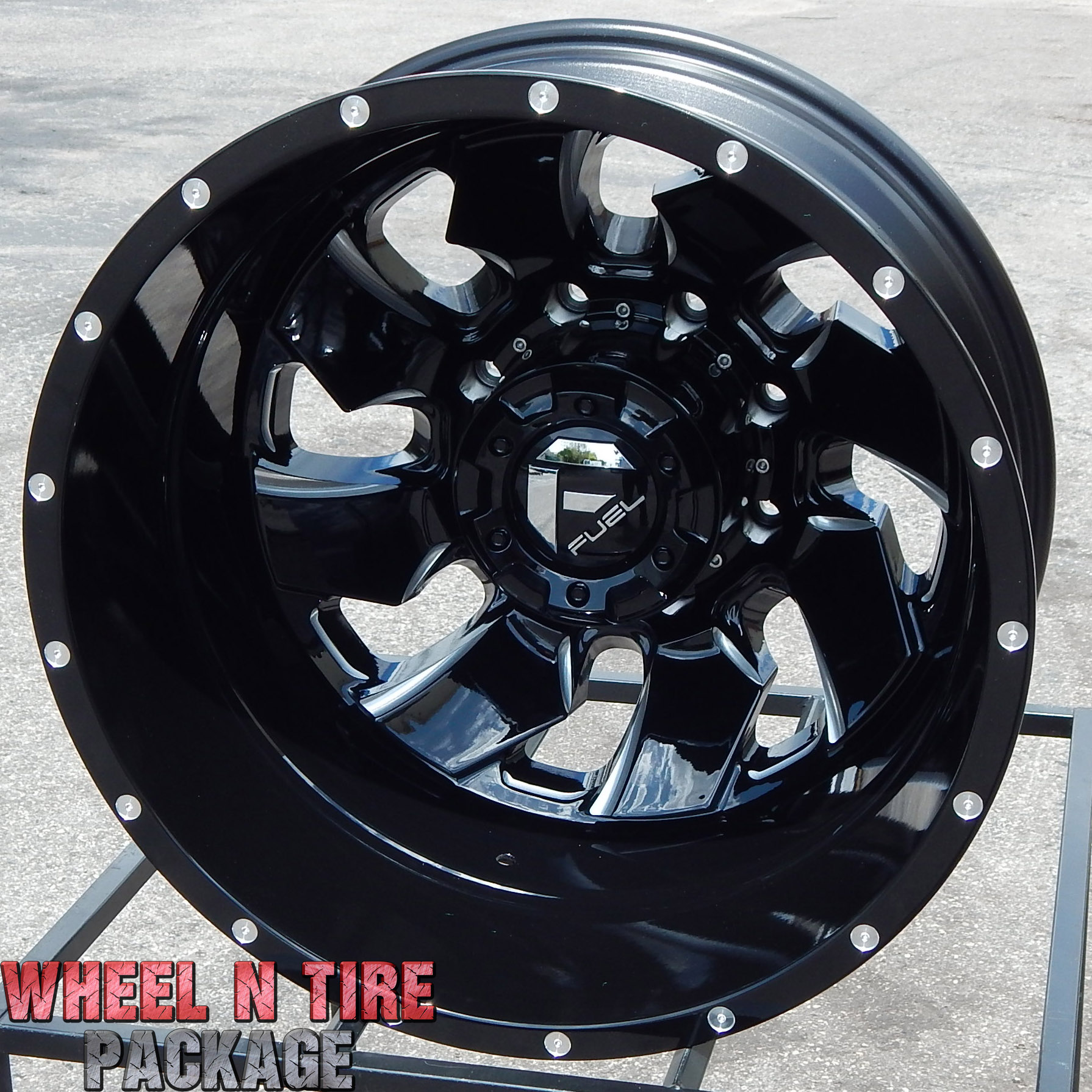 20" BLACK FUEL CLEAVER DUALLY WHEELS RIM CHEVY SILVERADO GMC 3500 4x4