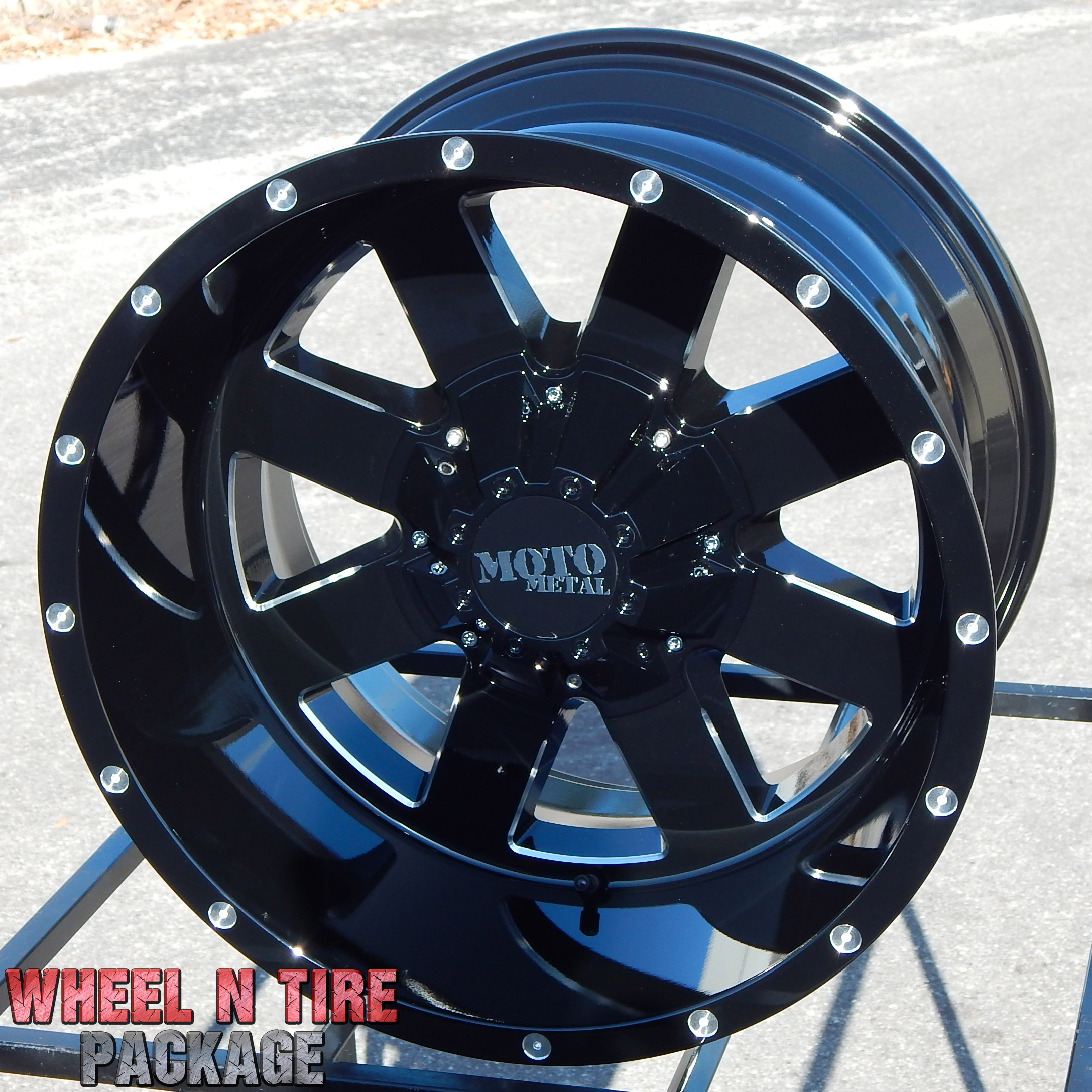 18x12 BLACK MOTO METAL MO962 WHEELS RIMS DODGE RAM 1500 JEEP WRANGLER