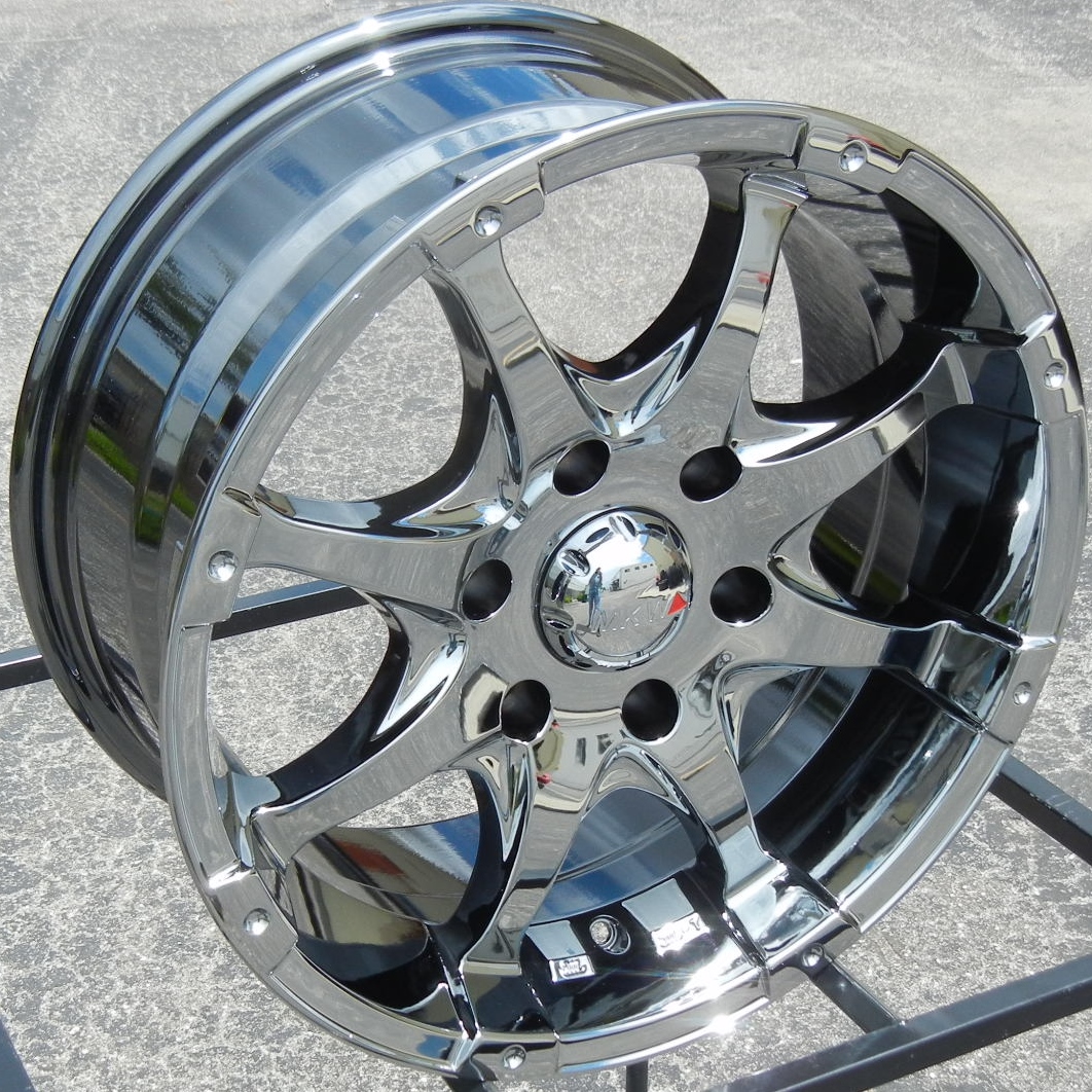 17" Black Chrome MKW MK26 Wheels Rims Chevy Silverado Tahoe Suburban Tacoma GMC