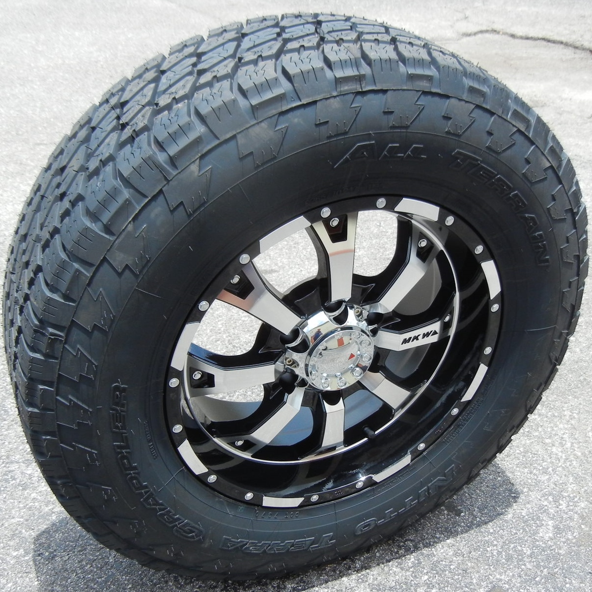 17" Black MKW Wheels Rims Nitto Terra Grappler Tires Silverado GMC Sierra Tacoma